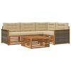 vidaXL Conjunto de Sof&aacute;s para Exterior 5 pcs Natural e Bege
