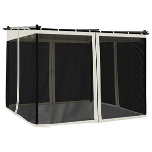 vidaXL Gazebo com paredes de malha 3x3 m a&ccedil;o creme