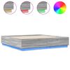vidaXL Estrutura de cama c/ luzes LED derivados madeira cinza sonoma