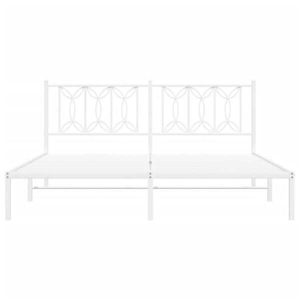 vidaXL Estrutura de cama com cabeceira 183x213 cm metal branco
