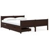 vidaXL Estrutura de cama c/ 2 gavetas 160x200 cm pinho castanho-escuro