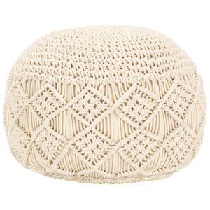 vidaXL Pufe artesanal macram&eacute; 45x30 cm algod&atilde;o