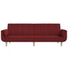 vidaXL Sof&aacute;-cama 2 lug. banco e duas almofadas tecido vermelho tinto