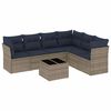 vidaXL Conjunto de sof&aacute; de jardim com 7 pe&ccedil;as e almofadas em rattan sint&eacute;tico cinza