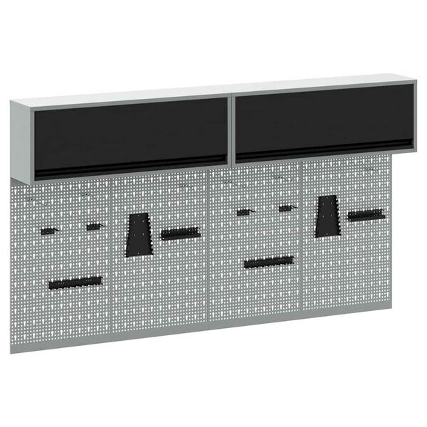 vidaXL Conjunto de Arm&aacute;rio de Ferramentas e Pegboard 6 pcs Preto