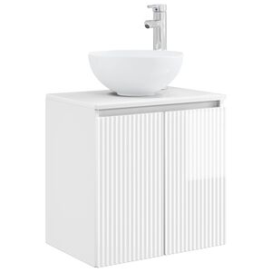 vidaXL Vaidade com Pia Suspensa Branco Brilhante 49,5 x 41 x 64,5 cm