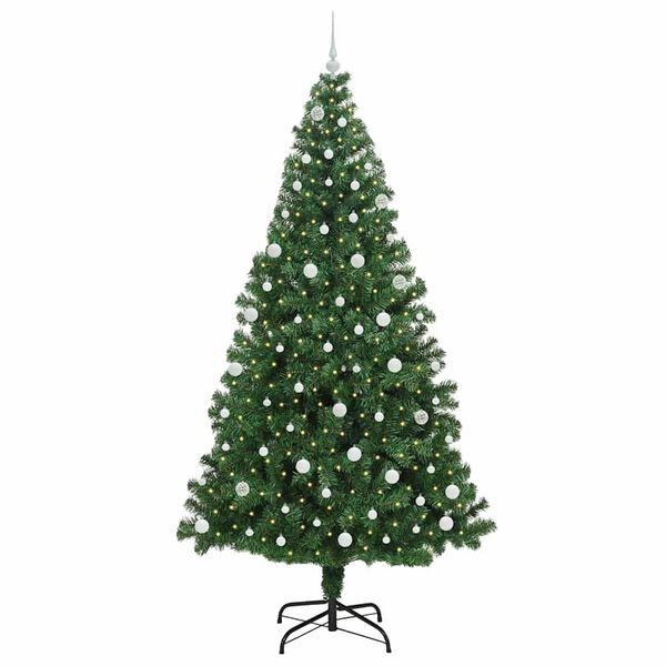 vidaXL &Aacute;rvore de Natal Artificial Verde 240 cm PVC, A&ccedil;o e Pl&aacute;stico