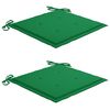 vidaXL Cadeiras de jardim c/ almofadões verdes 2 pcs teca maciça
