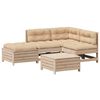 vidaXL 5 pcs conjunto lounge de jardim c/ almofad&otilde;es pinho maci&ccedil;o