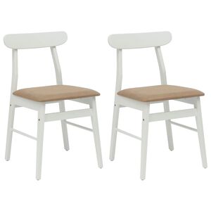 vidaXL Cadeira de jantar 2 pcs Branco e marrom