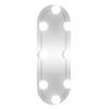 vidaXL Espelho de parede oval com luzes LED 15x40 cm vidro