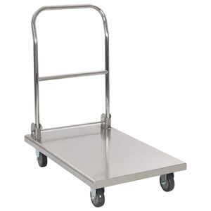 vidaXL Carrinho de plataforma 82x53x86 a&ccedil;o inoxid&aacute;vel prateado