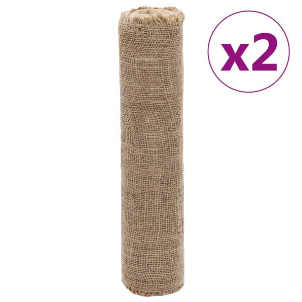 vidaXL Rolos de juta 2 pcs 0,5x50 m 100% juta 200 gsm