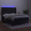 vidaXL Cama box spring c/ colch&atilde;o/LED 140x200 cm veludo preto
