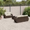 vidaXL 6 pcs conjunto de sofás jardim c/ almofadões vime PE castanho