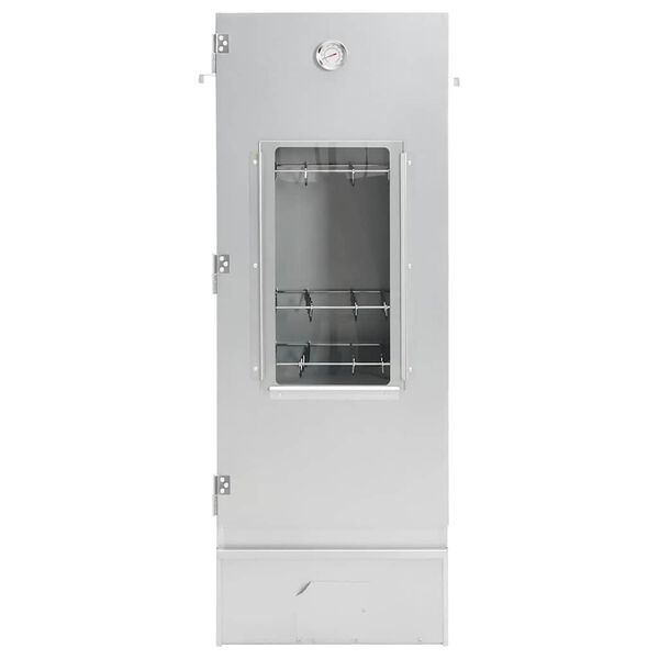 vidaXL Defumador BBQ c/ aparas madeira 44,5x29x110 cm a&ccedil;o galvanizado