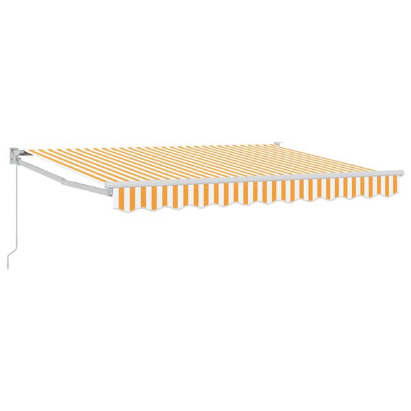 vidaXL Toldo Retr&aacute;til Manual Amarelo e Branco 3,5 x 2 m