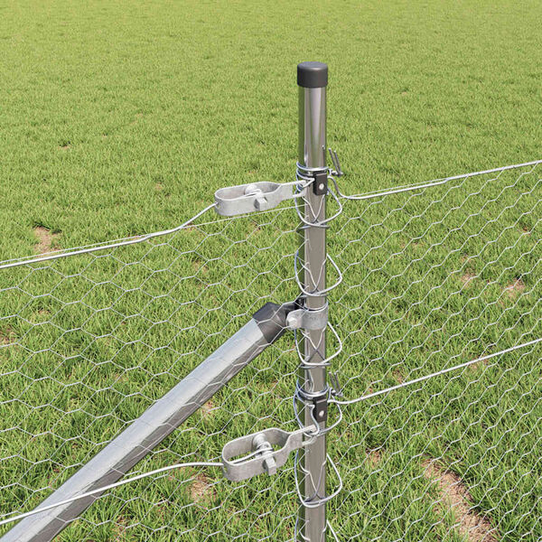 vidaXL Poste de Cerca Prateado 50 x 0,5 m (malha de 25 mm) A&ccedil;o