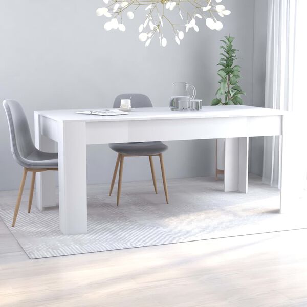 vidaXL Mesa de jantar 180x90x76 cm contraplacado branco