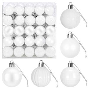 vidaXL Conjunto de Bolas de Natal 100 unid. Branco 4 cm Poliestireno