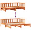 vidaXL Cama de dia com puxador Marrom Cera 203,5 x 184 x 66 cm
