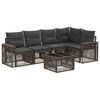 vidaXL Conjunto de Sof&aacute; de Jardim 6 pcs Cinza e Cinza Escuro vime PE