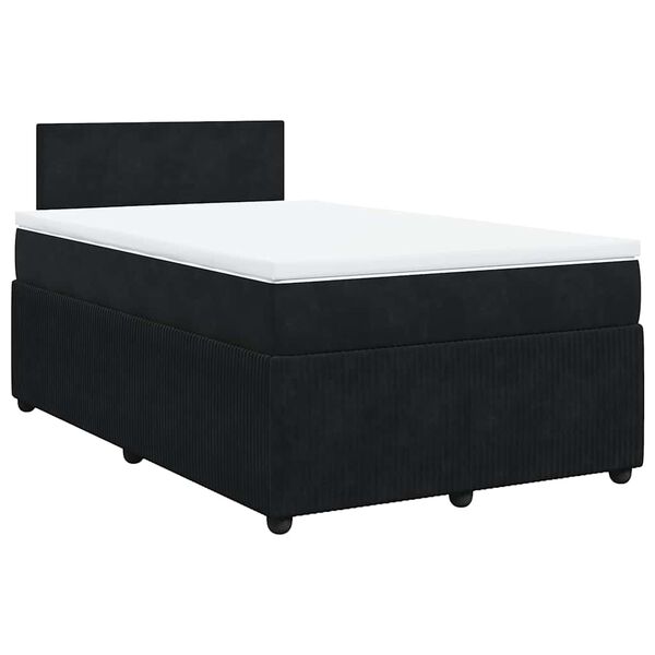 vidaXL Cama boxspring com colchão 120x190 cm veludo preto