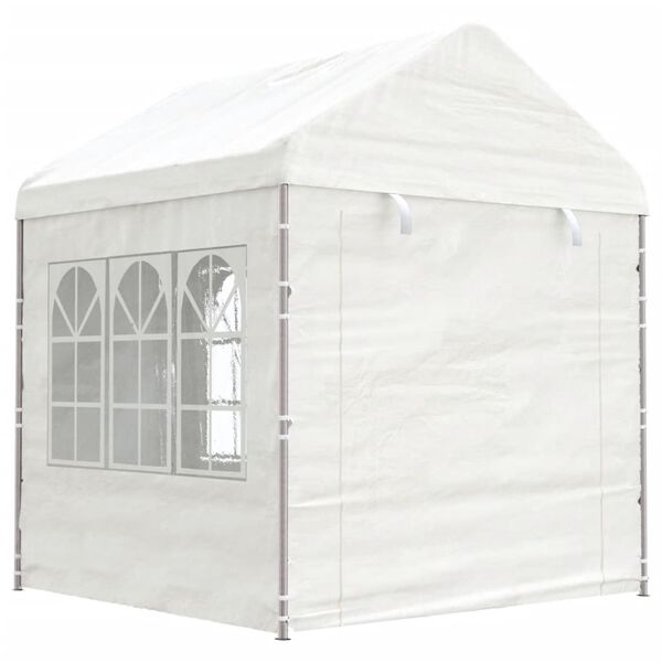 vidaXL Gazebo com telhado 11,15x2,28x2,69 m polietileno branco