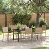 vidaXL Conjunto de Jantar para Jardim com almofada 7 pcs Bege vime PE