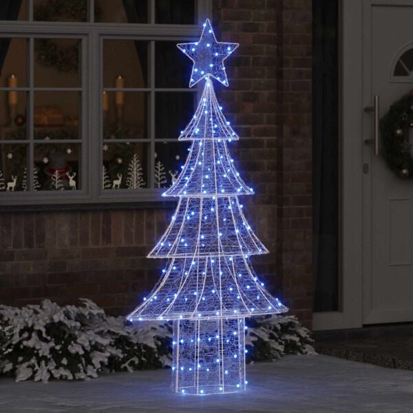 vidaXL &Aacute;rvore de Natal com 240 LEDs Azul 180 cm Acr&iacute;lo