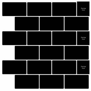 vidaXL Azulejo Subterr&acirc;neo 50 unid. Preto 30 x 30 cm Poliuretano e PET