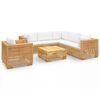 vidaXL 7 pcs conjunto lounge jardim c/ almofad&otilde;es madeira teca maci&ccedil;a