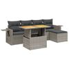 vidaXL 6 pcs conjunto sof&aacute;s de jardim com almofad&otilde;es vime cinzento