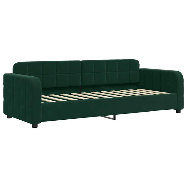 vidaXL Sof&aacute;-cama 80x200 cm veludo verde-escuro