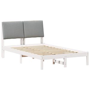 vidaXL Estrutura da cama Branco e cinza claro 135 x 190 cm