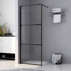 vidaXL Divis&oacute;ria de chuveiro vidro transparente ESG 80x195 cm preto