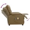 vidaXL Poltrona massagens reclin&aacute;vel el&eacute;trica couro artif. cappuccino
