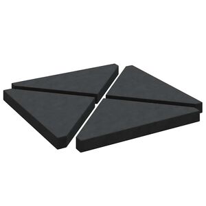 vidaXL Placas peso guarda-sol triangulares 4 pcs granito 14 kg preto