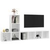 vidaXL 3 pcs conjunto de m&oacute;veis de TV contraplacado branco