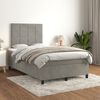 vidaXL Cama boxspring com colch&atilde;o 120x190 cm veludo cinzento-claro