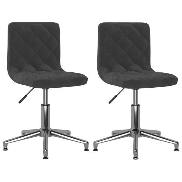 vidaXL Cadeiras de jantar girat&oacute;rias 2 pcs veludo preto