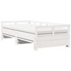 vidaXL Sof&aacute;-cama c/ gavet&atilde;o e colch&otilde;es 90x200 cm pinho maci&ccedil;o branco