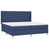 vidaXL Cama box spring c/ colch&atilde;o e LED 200x200 cm tecido azul