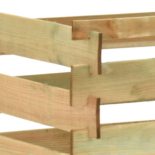 vidaXL Caixa de compostagem ripada 100x100x80 cm pinho impregnado