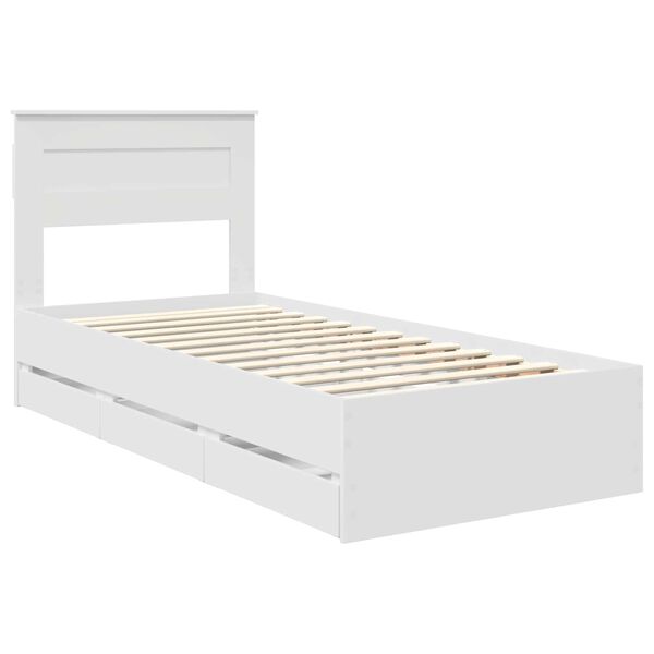 vidaXL Estrutura da Cama Branco 90 x 190 cm Madeira de Engenharia
