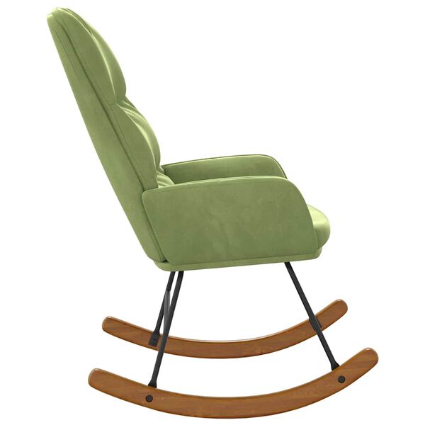 vidaXL Cadeira de baloi&ccedil;o veludo verde-claro