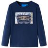 T-shirt de manga comprida para crian&ccedil;a azul-marinho mesclado 116