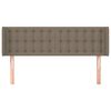 vidaXL Cabeceira cama abas tecido 147x16x78/88 cm cinzento-acastanhado