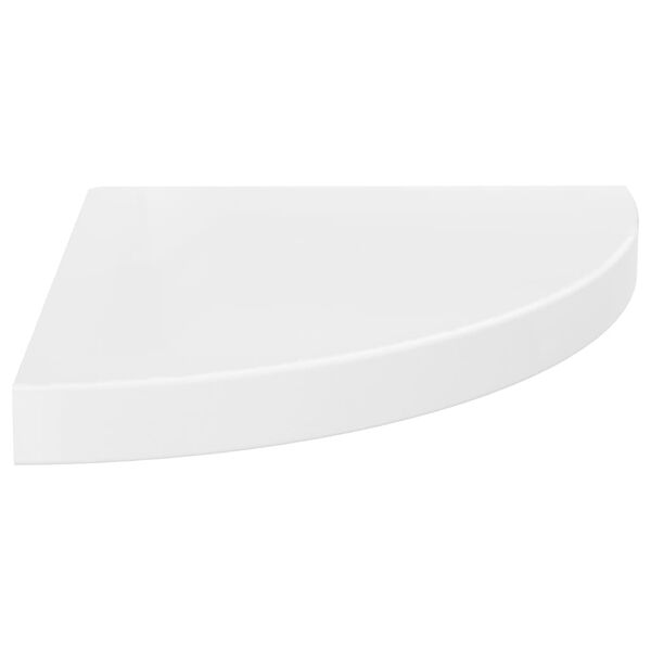 vidaXL Prateleiras canto suspensas 4 pcs 35x35x3,8cm MDF branco brilh.