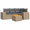 vidaXL 5 pcs conjunto de sof&aacute;s p/ jardim com almofad&otilde;es vime PE bege